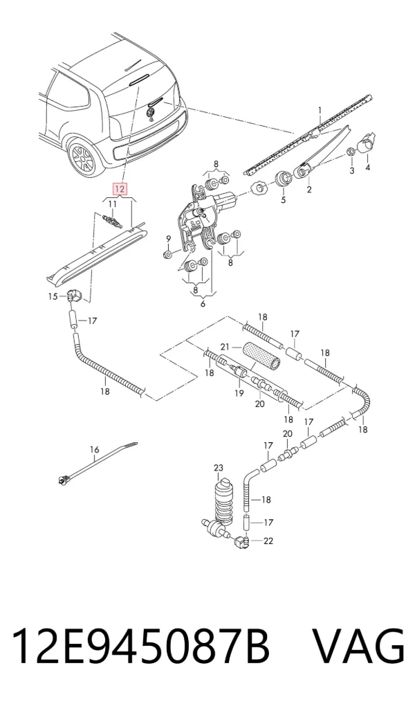 Tercera luz de freno 12E945087B VAG