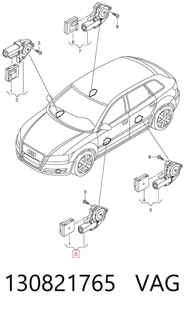 Motor del elevalunas eléctrico 130821765 VAG