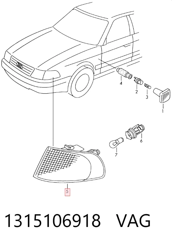 Intermitente izquierdo 1315106918 VAG