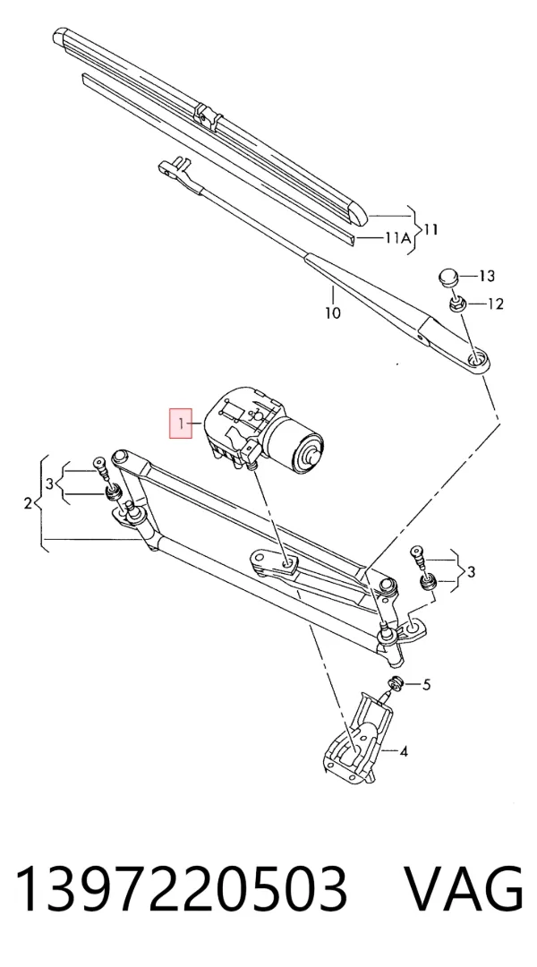 Motor limpiaparabrisas 1397220503 VAG