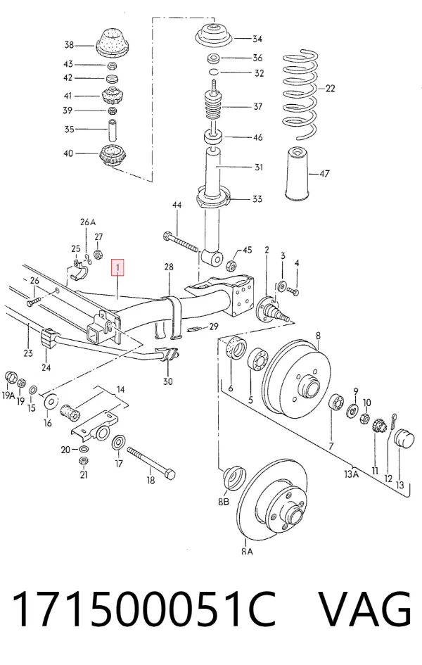 Puente trasero Volkswagen Jetta I