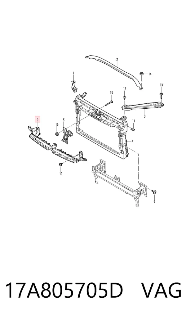 Soporte central del parachoques delantero 17A805705D VAG