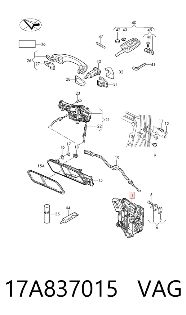 Cerradura 17A837015 VAG