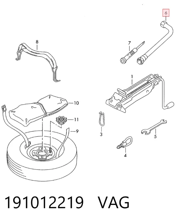 Llave de cruceta 191012219 VAG