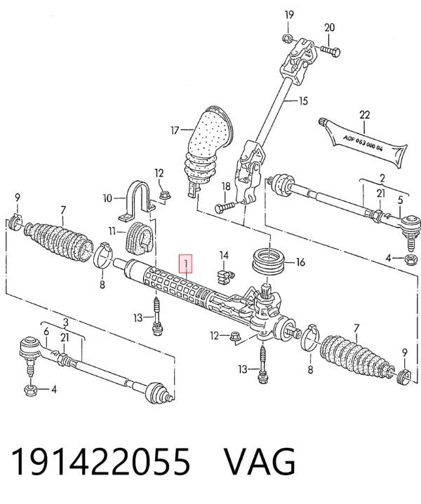 Cremallera de dirección 191422055 VAG