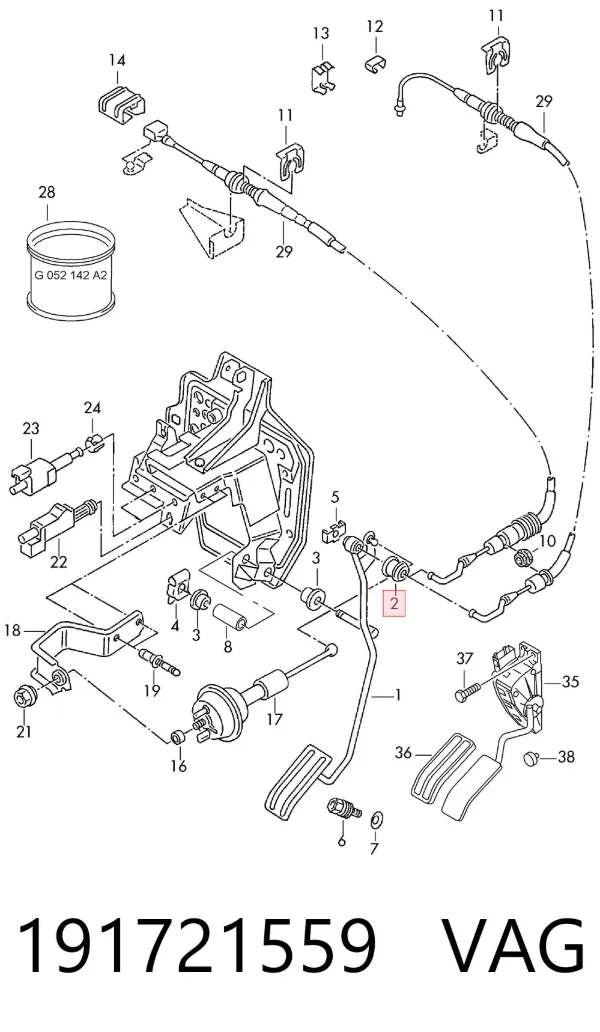 Pedal del acelerador 191721559 VAG