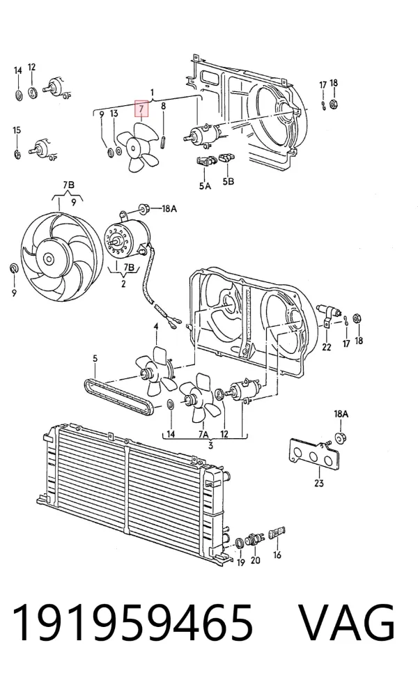 Ventilador del radiador 191959465 VAG