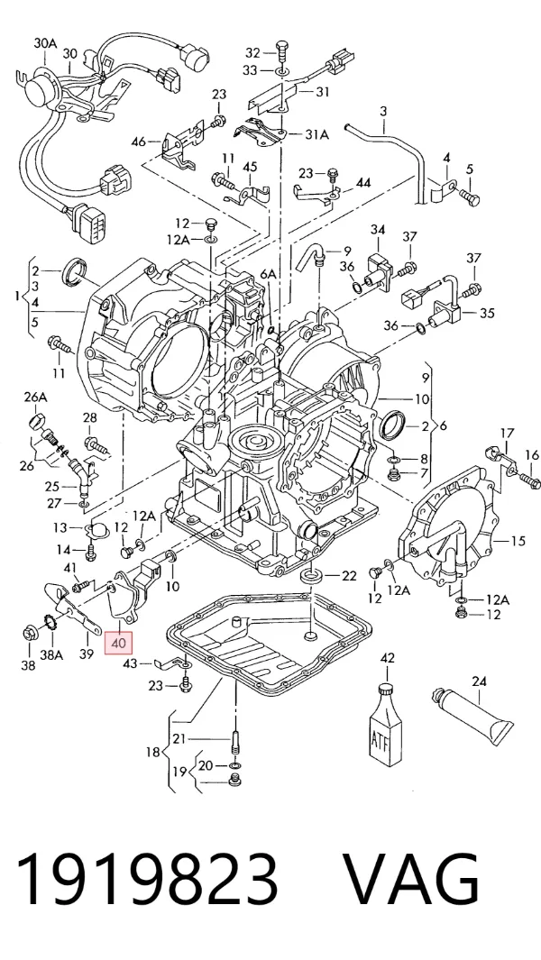 Sensor de posiciones de la transmisión automática 1919823 VAG
