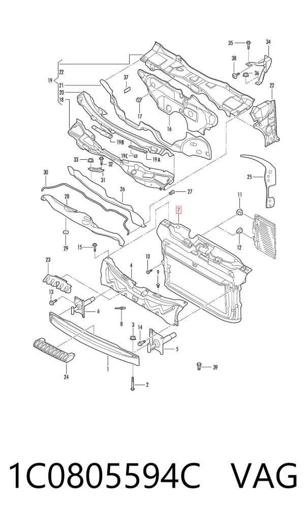 Soporte de radiador 1C0805594C VAG