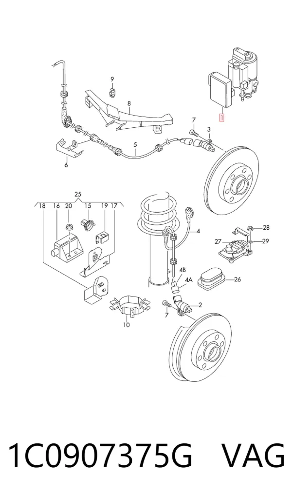Módulo ABS 1C0907375G VAG