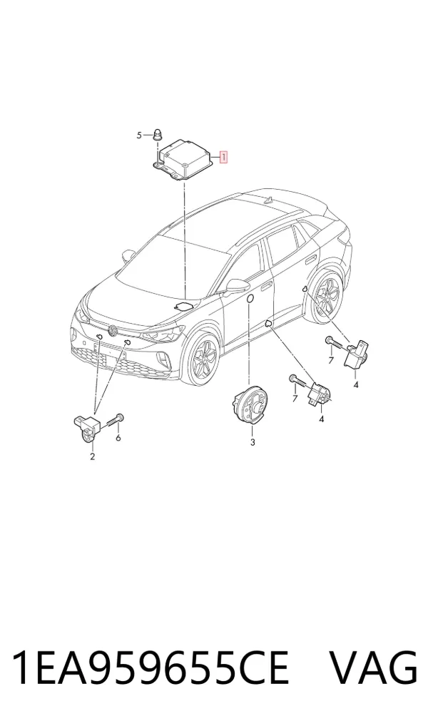 Módulo de control de airbag 1EA959655CE VAG