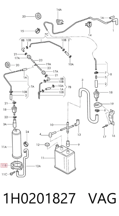 Soporte del filtro de aire VAG 1H0201827