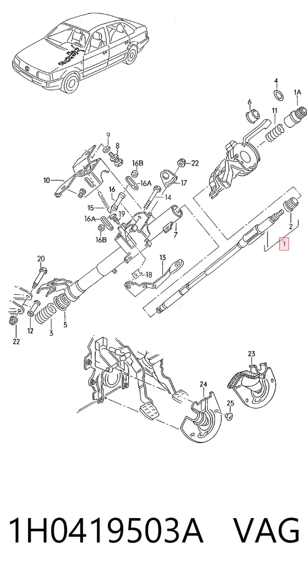 Columna dirección Volkswagen Golf III