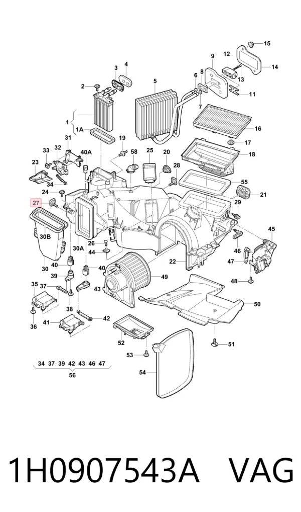 Sensor de la temperatura interior 1H0907543A VAG