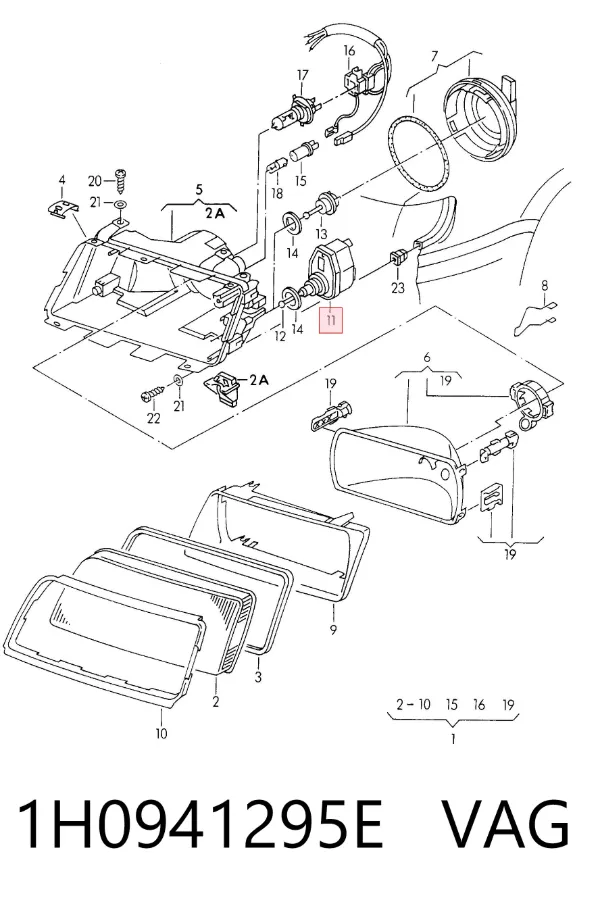 Motor regulador de faros 1H0941295E VAG