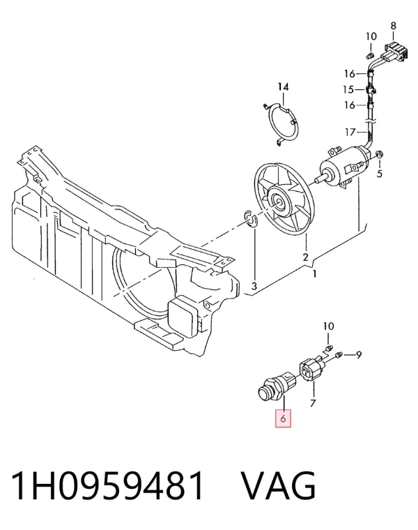 Sensor de temperatura 1H0959481 VAG