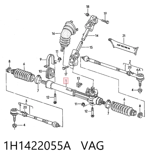 Cremallera de dirección 1H1422055A VAG