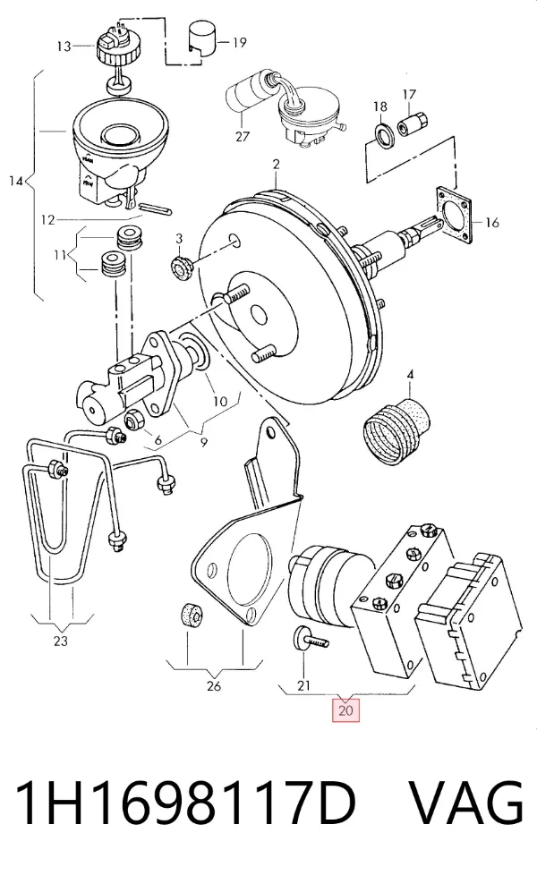Módulo ABS 1H1698117D VAG
