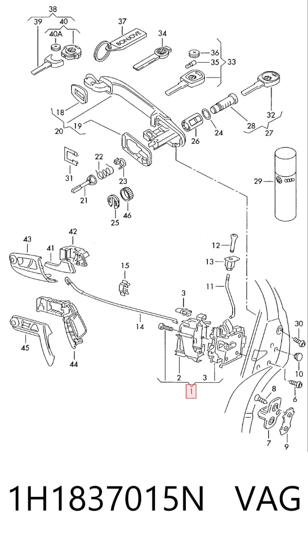 Cerradura 1H1837015N VAG