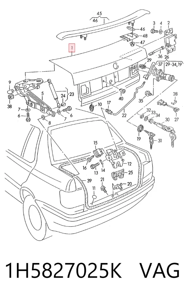 Tapa maletero Volkswagen Vento 1H2