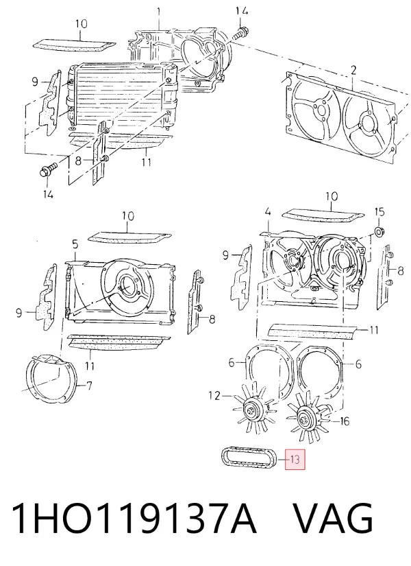 Correa de alternador 1HO119137A VAG