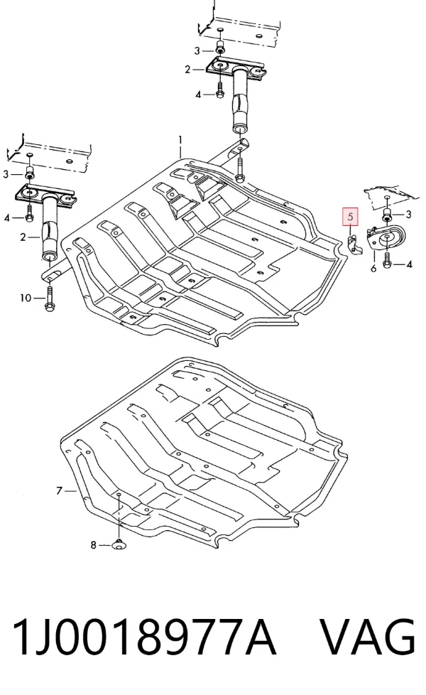 Soporte de protección del motor 1J0018977A VAG