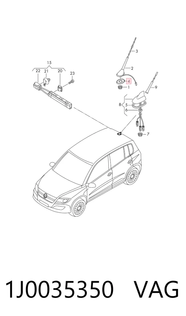 Antena 1J0035350 VAG