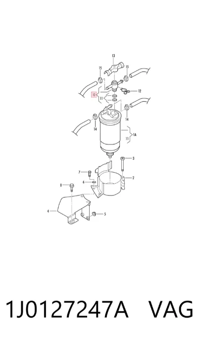 Válvula de retorno de combustible VAG 1J0127247A
