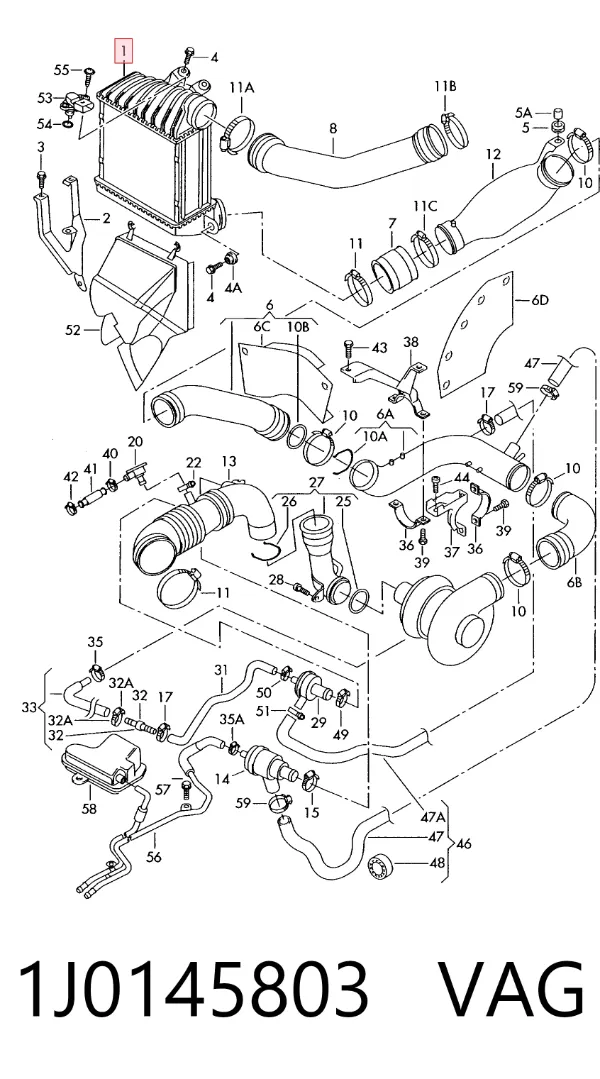 Intercooler 1J0145803 VAG