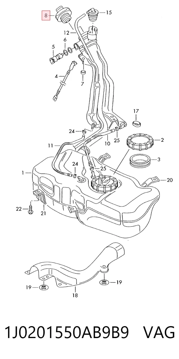 Tapa de depósito de combustible Volkswagen Caddy III