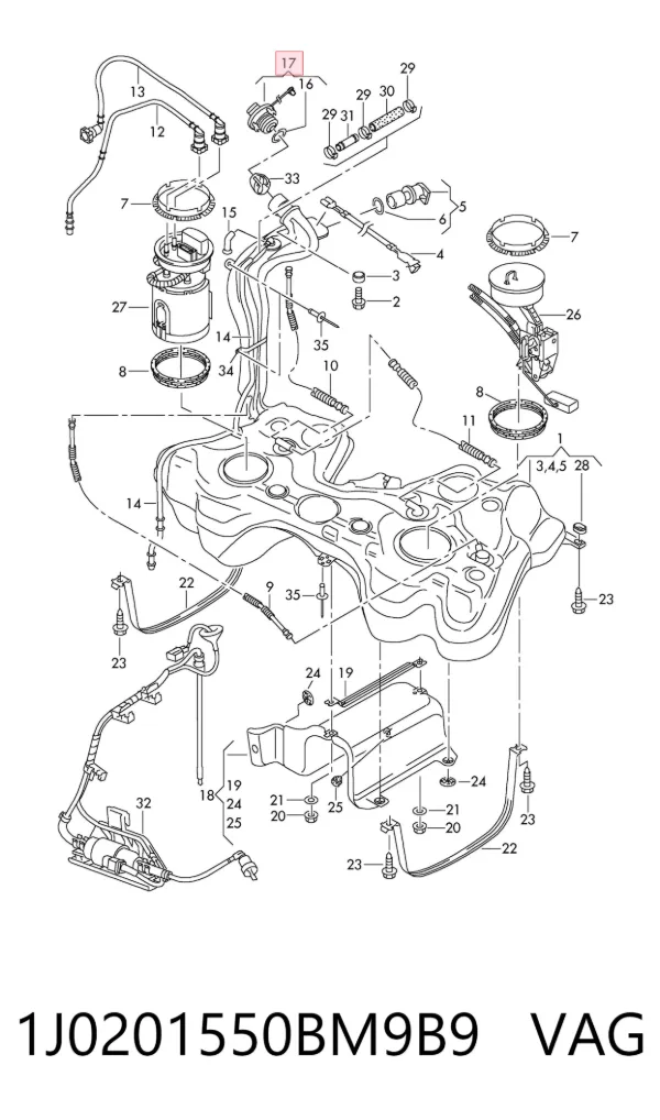 Tapa de depósito de combustible 1J0201550BM9B9 VAG