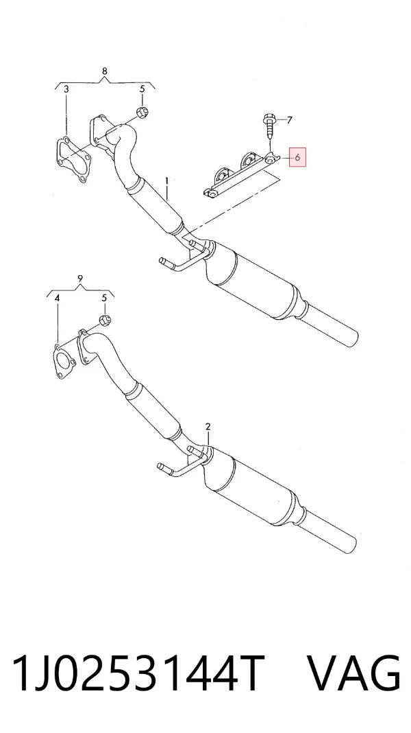 Soporte escape 1J0253144T VAG