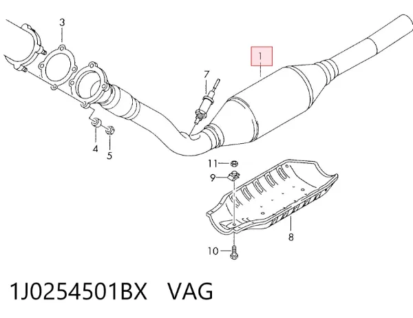 Catalizador 1J0254501BX VAG