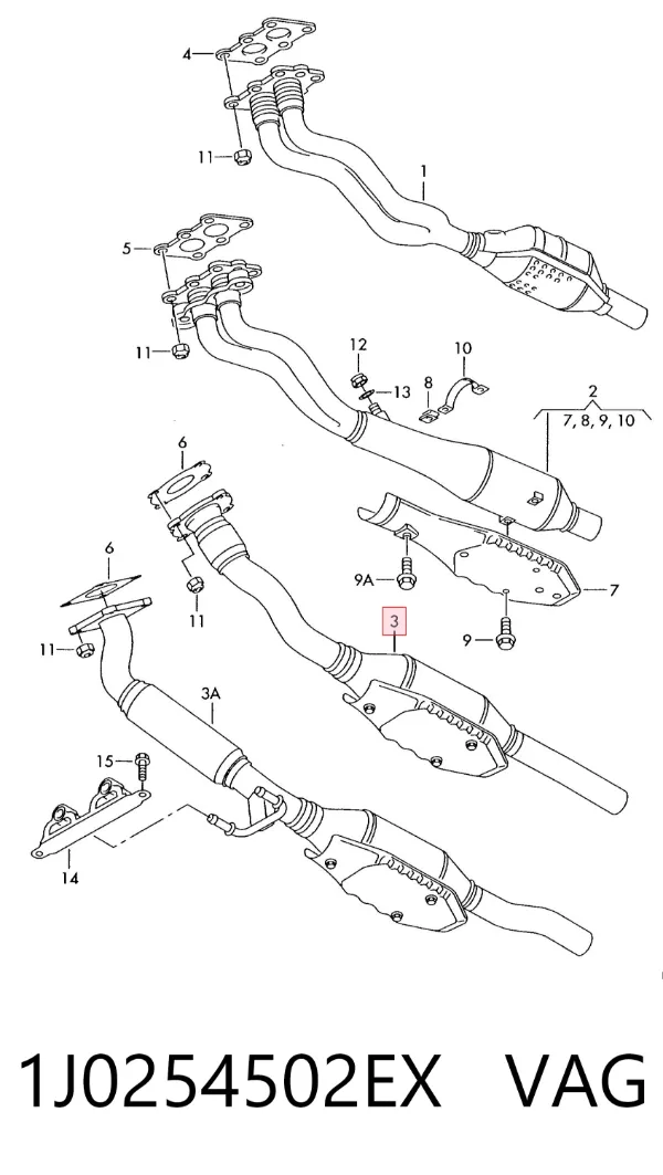 Catalizador 1J0254502EX VAG