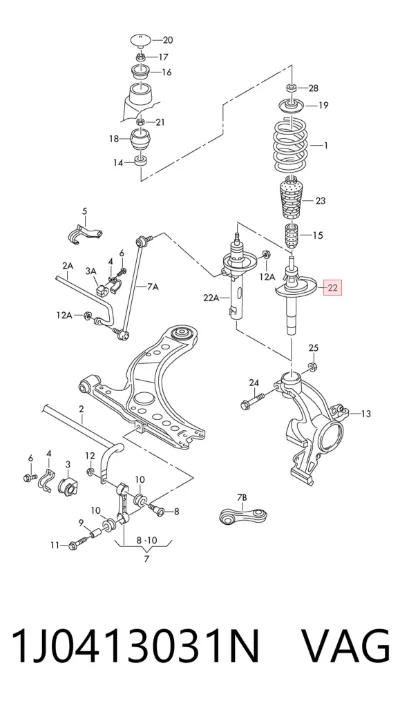 Amortiguador delantero VAG 1J0413031N