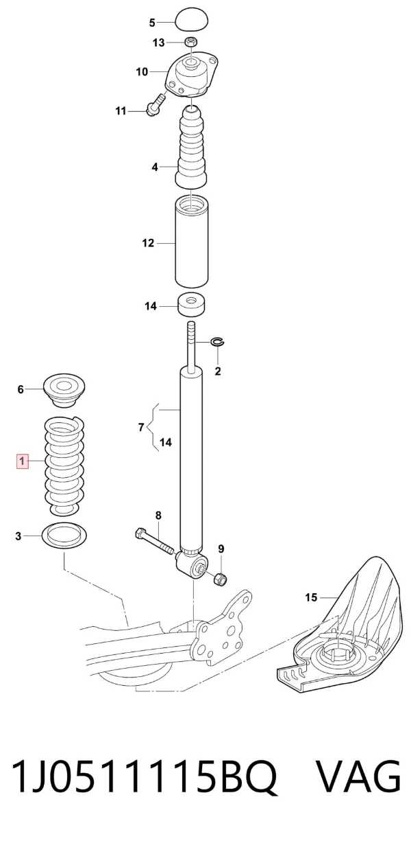 Muelle 1J0511115BQ VAG