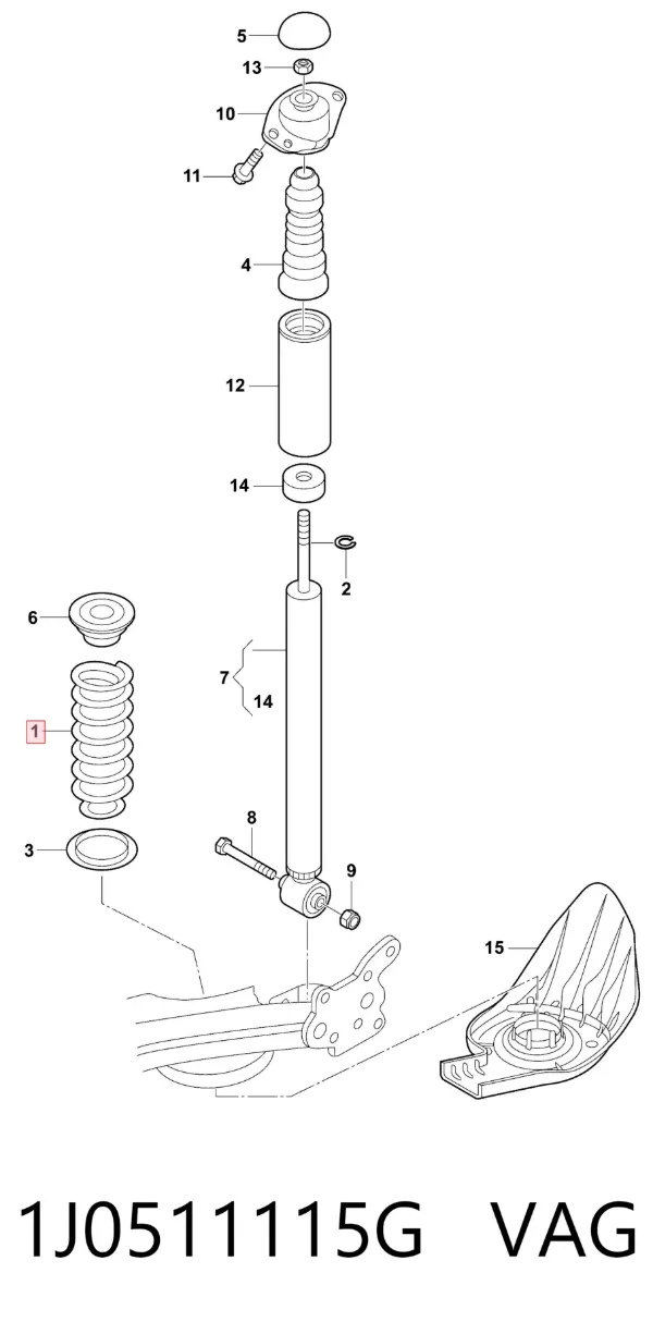 Muelle 1J0511115G VAG