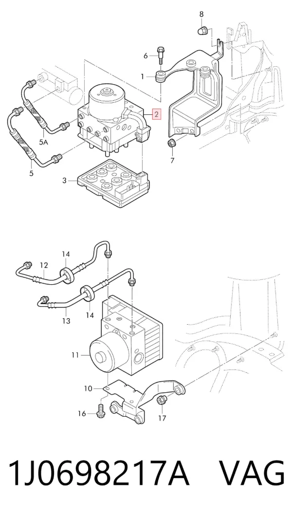 Módulo ABS 1J0698217A VAG