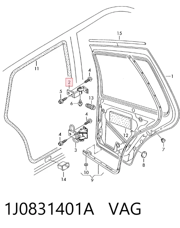 Bisagra de puerta delantera izquierda 1J0831401A VAG