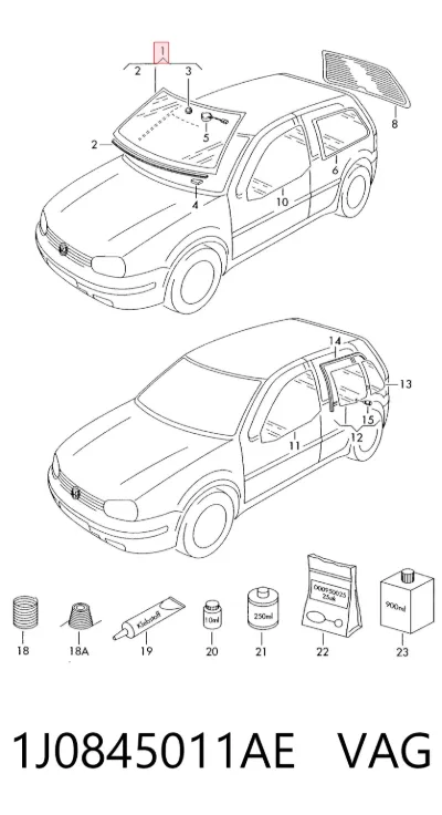 Parabrisas VAG 1J0845011AE