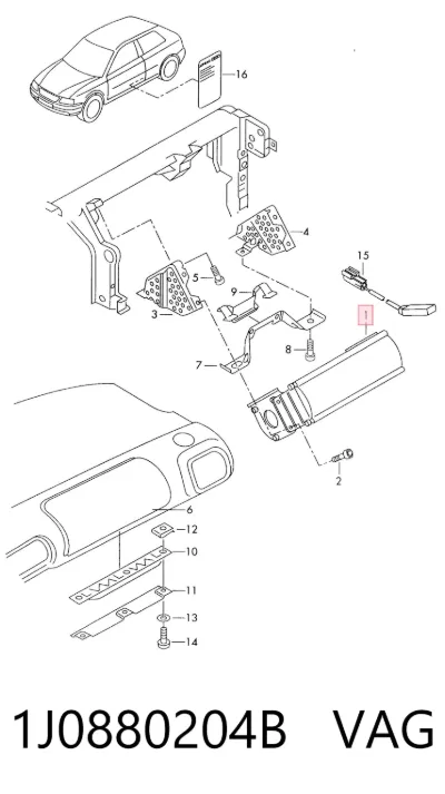 Airbag del pasajero VAG 1J0880204B