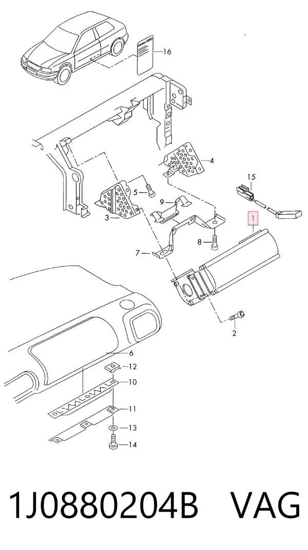 Airbag lateral 1J0880204B VAG