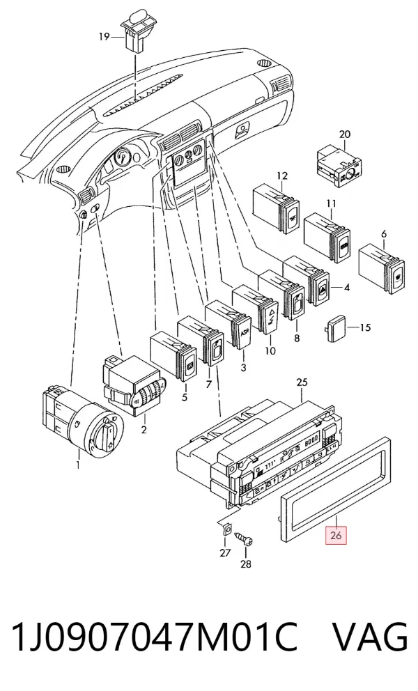 Unidad de control aire acondicionado 1J0907047M01C VAG