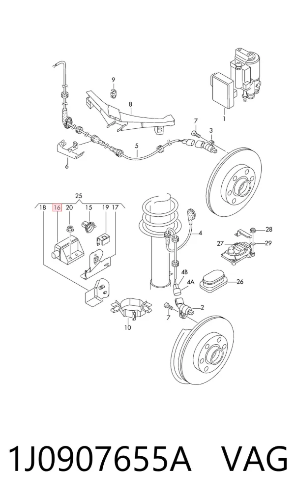Sensor de aceleración longitudinal 1J0907655A VAG
