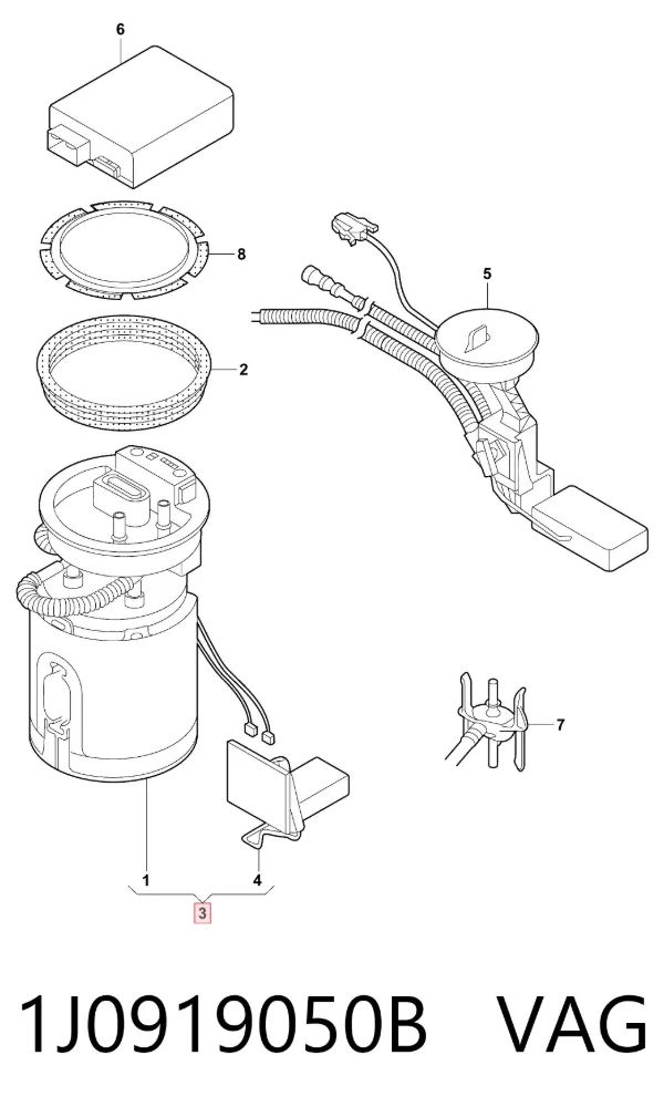 Bomba de gasolina 1J0919050B VAG