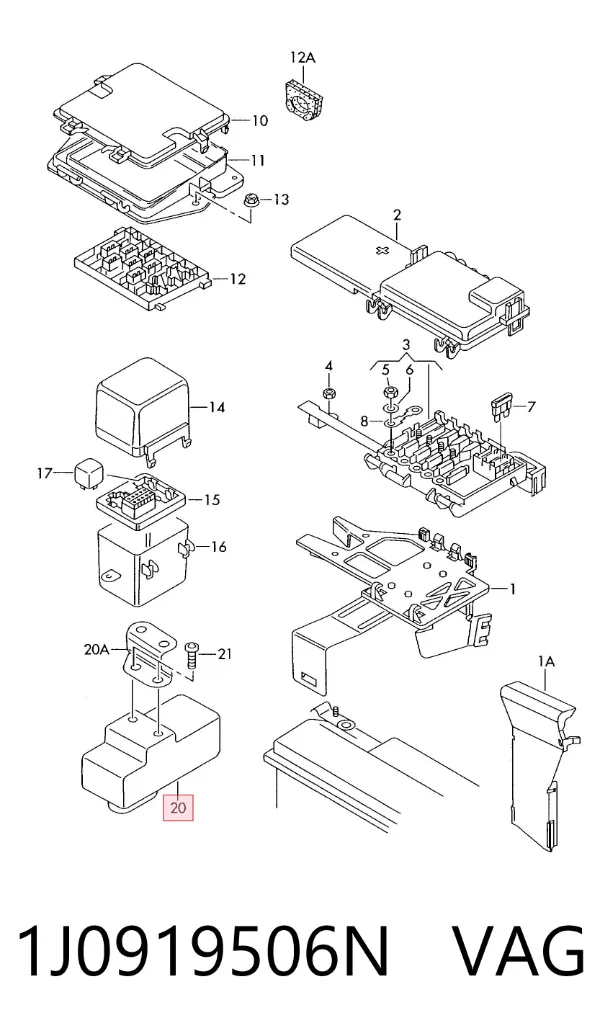 Regulador de velocidad del ventilador de refrigeración (unidad de control) 1J0919506N VAG