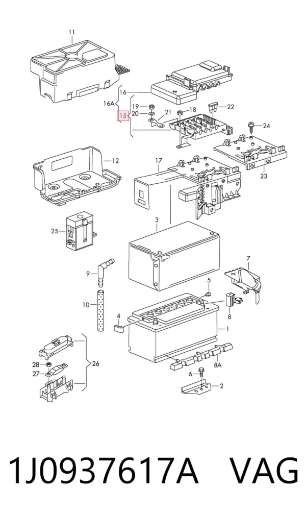 Caja de fusibles 1J0937617A VAG