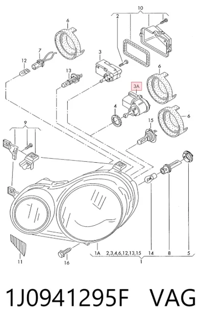 Corrector de faros VAG 1J0941295F