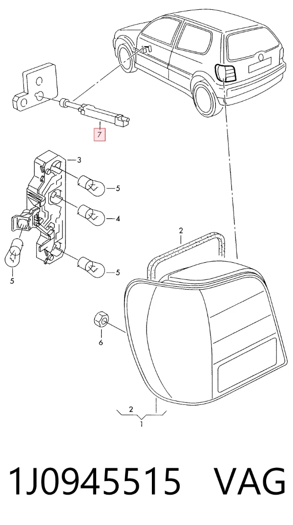 Interruptor de luz de freno 1J0945515 VAG