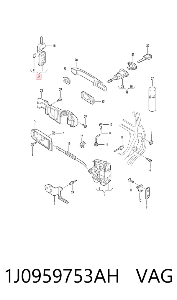 Llavero control de alarma 1J0959753AH VAG